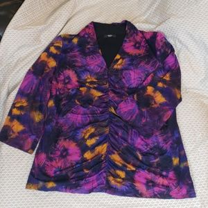 Alfani Stretch Purple V neck Blouse